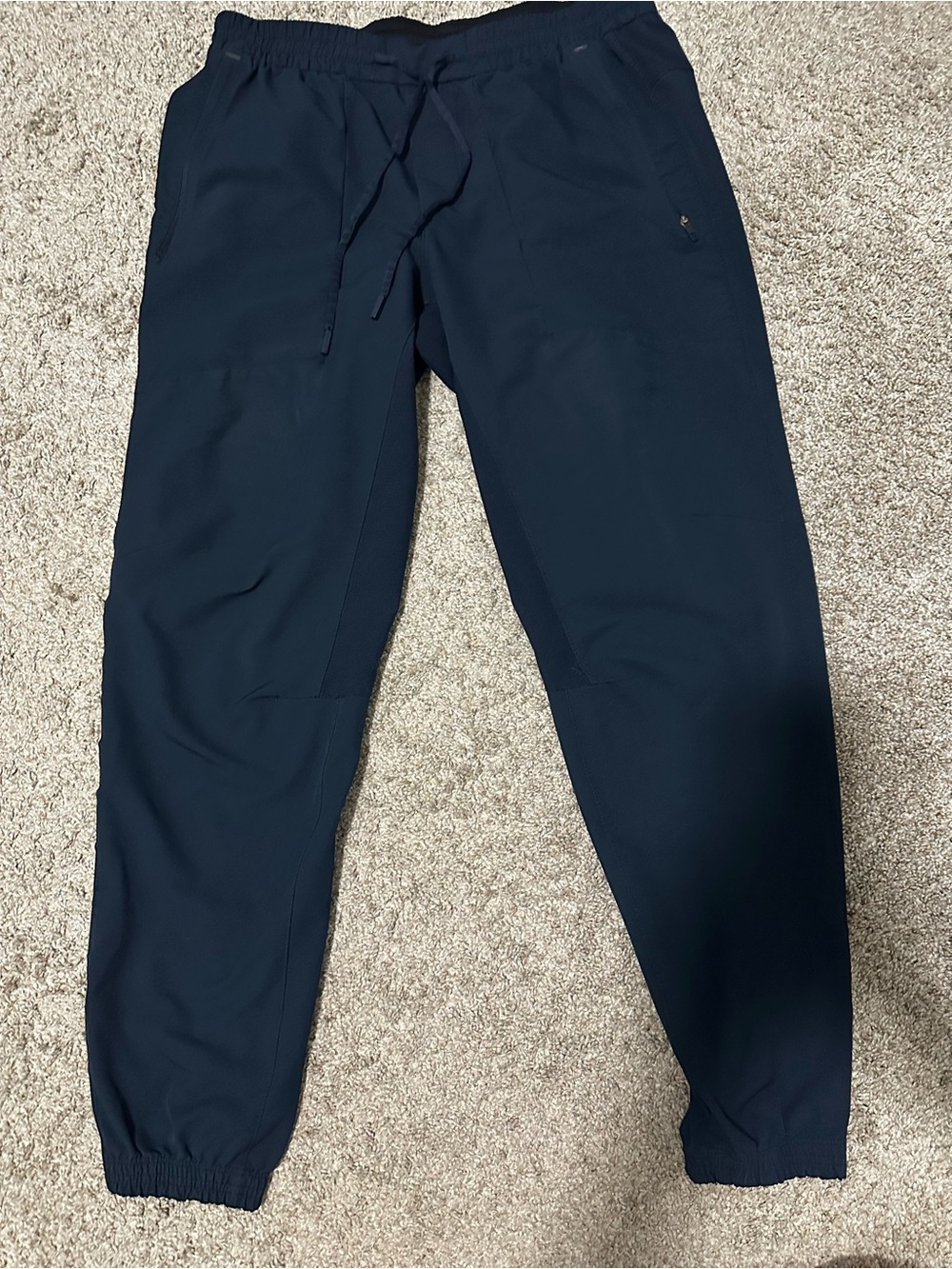 Lululemon Men's Navy Joggers with Drawstring Elastic Waist